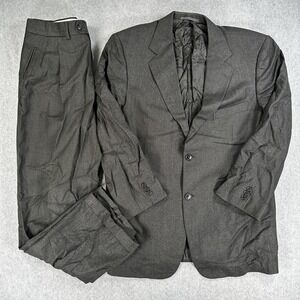 Ermenegildo Zegna Suit Blazer Pants Mens 42 34x29 Gray Striped Wool 2 Piece